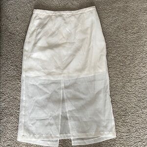 a new day White Sheer-Panel Pencil Skirt
